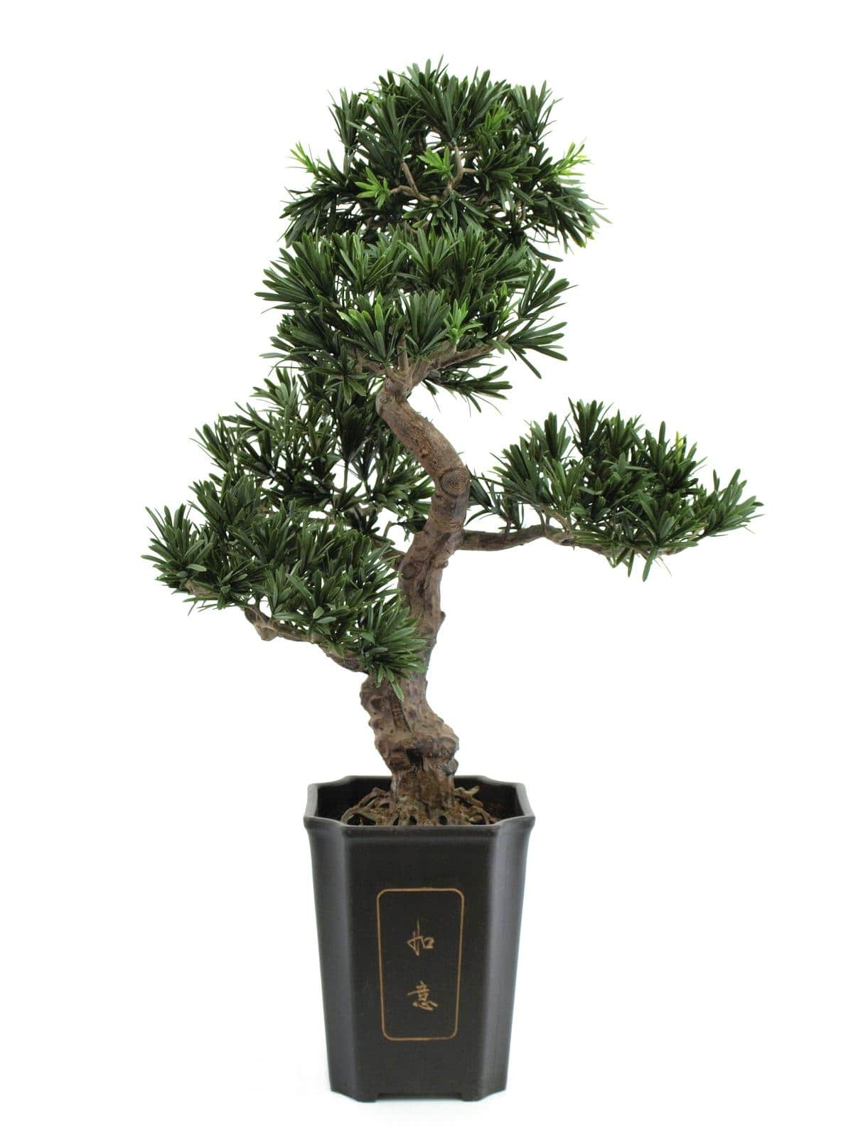 Decorazione Pino bonsai artificiale in vaso h 50 cm, Arredo e decorazioni