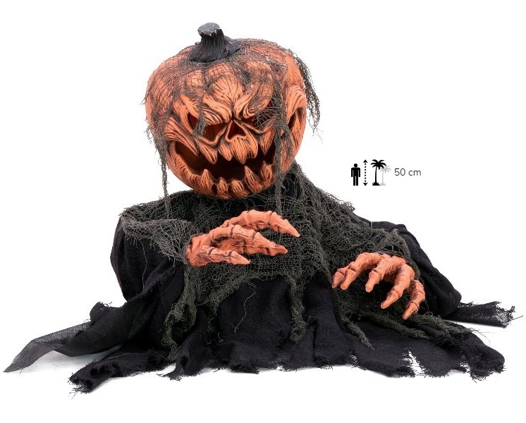 Figura animata Zombie Groundbreaker mostro zucca h50cm Halloween