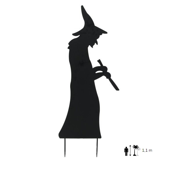 Silhouette strega Halloween con mestolo h110 cm