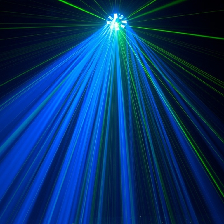 Proiettore moonflower, strobo ed effetto laser Stinger 6x5W RGBWAP