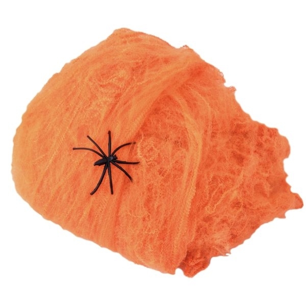 Ragnatela di Halloween effetto arancione con ragno 100g