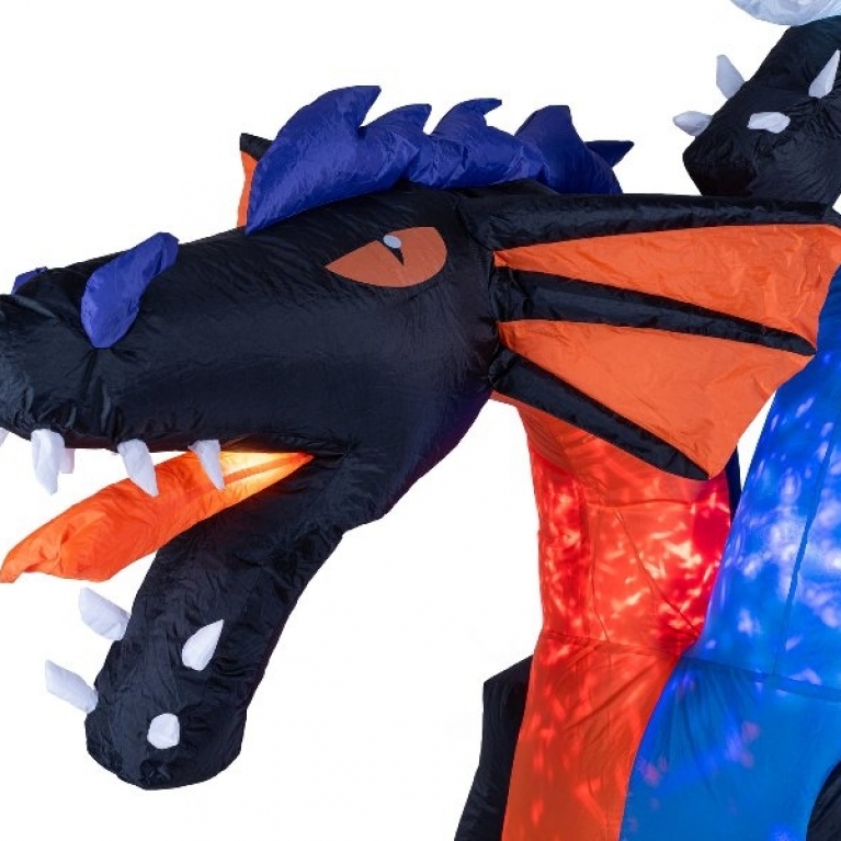 Figura gonfiabile drago a due teste 208cm Halloween