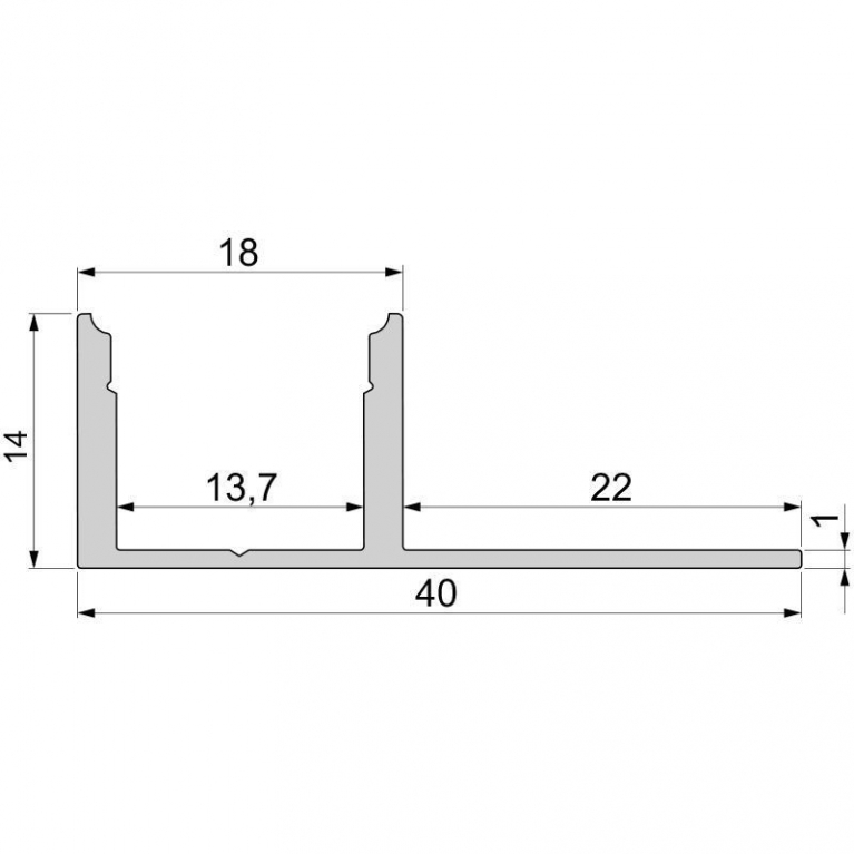 Profilo alluminio anodizzato per piastrelle 1,25 m
