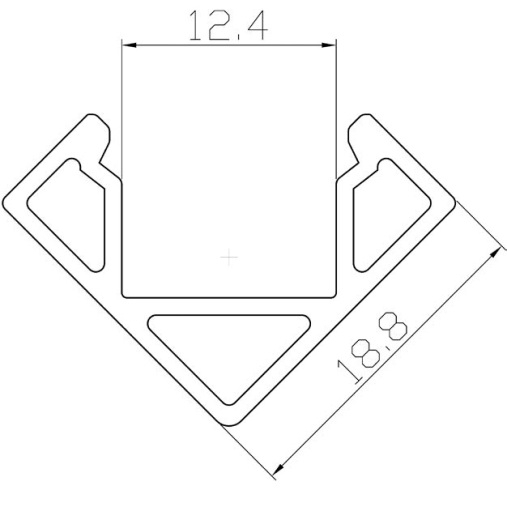 KIT Profilo triangolare grigio semi opale 2m IP42