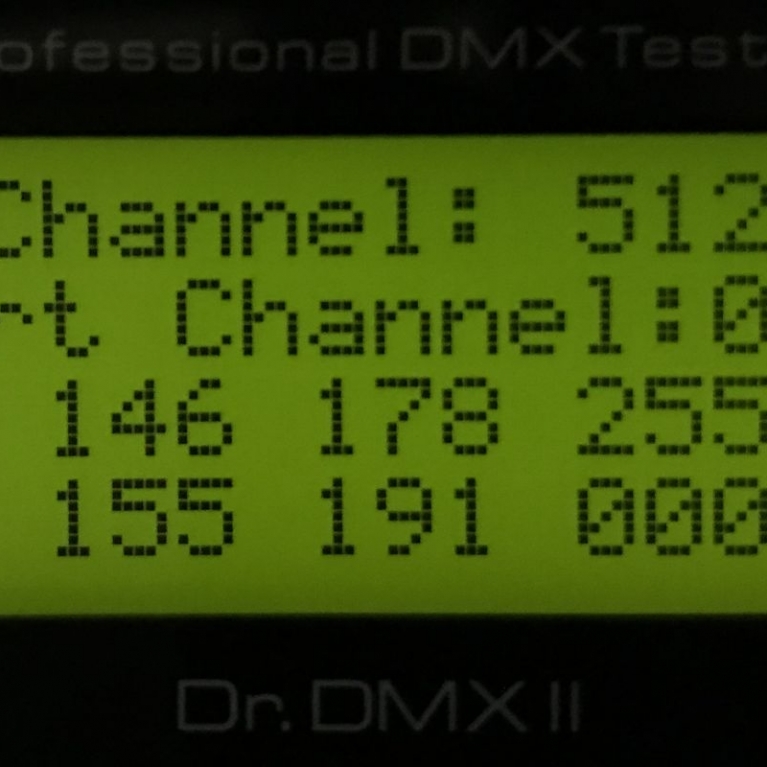 visualizzazione ricezione dmx valore decimale