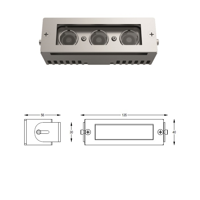 Faretto orientabile Riga 5W 12V 5000K asimmetrico IP65