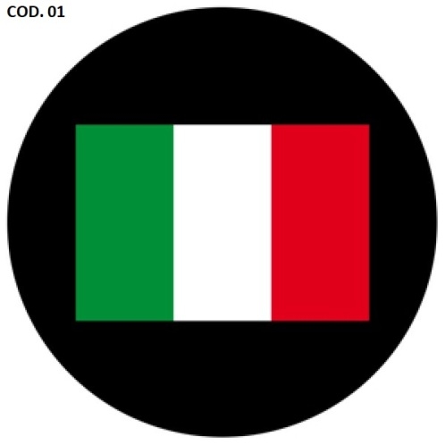 Gobo in vetro con bandiera italia nazionale standard