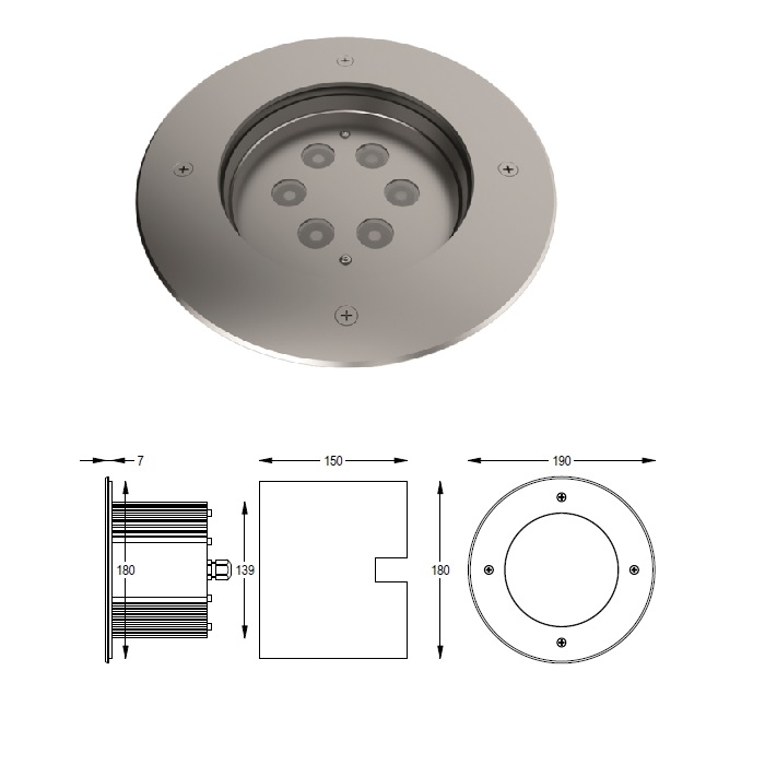 Faretto incasso Mini Floor 50W RGBW 100° OC